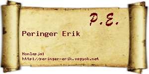 Peringer Erik névjegykártya